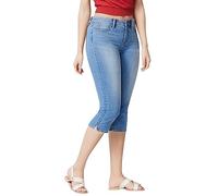 Generisch Jeans Jeans Hight Stretch Pantaloni al polpaccio, in denim, lunghezza sul lato della vita, sottili, da donna, corti in jeans da uomo, Azzurro, XXL