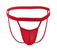 Generisch Jockstrap Uomo Mesh Erotico Tanga Low Rise Comodi Slip Sportivi Mutandine Morbida Biancheria Intima Gay Slips Trasparente Morbido Trunk Sexy Boxer, Colore: rosso, Taglia unica