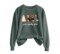 Generisch Just A Goose Maglione Uomo Donna Tinta Unita Autunno Inverno Stampa Halloween Girocollo Manica Lunga Jack Felpa, grigio., M