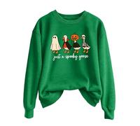 Generisch Just A Goose Maglione Uomo Donna Tinta Unita Autunno Inverno Stampa Halloween Girocollo Manica Lunga Jack Felpa, verde, XXL