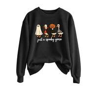 Generisch Just A Goose Maglione Uomo Donna Tinta Unita Autunno Inverno Stampa Halloween Girocollo Manica Lunga Jack Felpa, Nero , XL