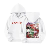 Generisch K-KPop Felpa con cappuccio per bambini D-Demon H-Hunters H-Huntrix H-Huntr/X Hip Hop Streetwear con stampa anime, a maniche lunghe, per ragazzi e ragazze, 05-bianco, 4-5 Jahre