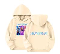 Generisch K Pop D-Demon H-Hunters Felpa con cappuccio per bambini H-Huntrix per ragazze e ragazzi con cappuccio Huntr/X Hip Hop a maniche lunghe per cosplay, 01-beige., 4-5 Jahre