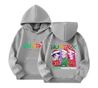 Generisch K-pop Film Demon - Felpa unisex per bambini, a maniche lunghe con stampa anime, con cappuccio Merch Kpop, a maniche lunghe, hip-hop, 04-grigio, 13-14 Jahre