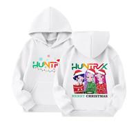 Generisch K-pop Film Demon - Felpa unisex per bambini, a maniche lunghe con stampa anime, con cappuccio Merch Kpop, a maniche lunghe, hip-hop, 04-bianco, 13-14 Jahre