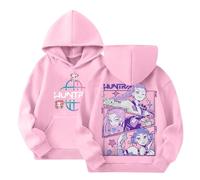 Generisch K Pop Hoodies - Felpa con cappuccio Huntrix D-Demon H-Hunters per bambini, a maniche lunghe, casual, per adolescenti, vintage, Huntr/X Hip Hop Streetwear, 01 rosa., 5-6 Jahre