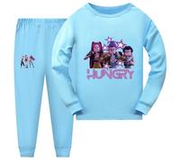 Generisch K-POP - Pigiama da bambina a maniche lunghe, in due pezzi, set K-pop Huntrix anime stampa pigiameria e top, alla moda, casual, biancheria da notte per bambini, 02-BU1, 5-6 Jahre