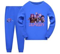Generisch K-POP - Pigiama da bambina a maniche lunghe, in due pezzi, set K-pop Huntrix anime stampa pigiameria e top, alla moda, casual, biancheria da notte per bambini, 02-BU2, 5-6 Jahre