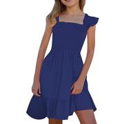 Generisch Kamasutra moccato prendisole senza maniche con tasche ragazze 86, Blu, 5-6 Anni