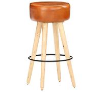 Generisch Kangmusi 288086 - Sgabello da bar in legno di mango grezzo e vera pelle