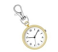 Generisch Key Chain Watch, Round Clip On Timepiece, Unisex Portable Silent Pocket Clock, Compact Travel Gear, Home, Workplace, School, Backpack, Outdoor Purse, Bag 3.23x1.57x0.28in, gold, Siehe