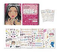 Generisch Kids Activity Book - Creative Nail Design Theme, Reusable Peel Stick Pages, Coloring Binder Set, Portable Learning Play Kit | Book Nursery School, Asilo, Travel, Kids Ro