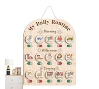 Generisch Kids Daily Routine Chart, Wooden Morning Bedtime Planner Board Magnetic Educational Visual Schedule Tool, Reusable Montessorii Chart for Preschool Children School Organization