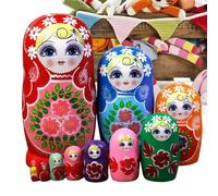Generisch Kids Nesting Dolls - 10 pezzi di legno educativo | 460 g dipinti a mano Russian Nesting Dolls for learning Education Entertainment Boys Children Adults Home School