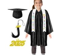 Generisch Kindergärtner - Laureato, abito prescolare e berretto, 2025 Kids Graduation Stole Set | Vestito da cappello da cerimonia multicolore per chiese e cori, Nero , 33 Meter