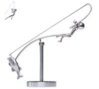 Generisch Kinetic Fishing Sculpture, Fisherman Balance Sculpture, Balance Art for Your Space, Desktop Fishing Rod Balance Decor for Home Office, Gift for Fishing Lovers (1)