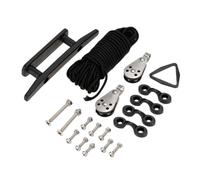 Generisch Kit De Chariot En Kayak - 30 Pieds Corde Nylon Durable | Nylon Acier Inoxydable Caoutchouc - Ensemble De Poulies Complet Avec Mousquetons Pour Transport Facile Et Installation Sans Outil