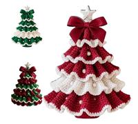 Generisch Kit fai da te Crochet Christmas Tree Tree, realizzato a mano, con embellishment, Beginner-Friendly Xmas Craft Kit con Yarn, gancio e istruzioni (A)