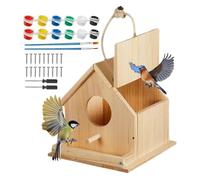 Generisch Kit per casetta per uccelli in legno per bambini, fai da te, per attività educative, progetti primaverili ed estivi, per casa, scuola ampeggio, regalo creativo per vacanze