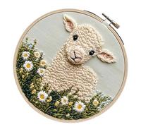 Generisch Kit Punch Needle per principianti - Set fai da te per Cross Štitch Embroidery | Complete Startër Craft Kìt With Hoop, Threads & Needle, Easy Hand Embroidery Kit per bambini e adulti