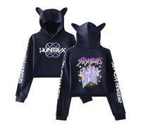 Generisch KPop Demon Hunters Felpa con cappuccio con Girl Power Design, Oversized Streetwear per giovani donne e fan, Blu-3., XL