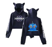 Generisch KPop Demon Hunters Felpa con cappuccio con Girl Power Design, Oversized Streetwear per giovani donne e fan, Blu 2, L