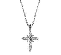 Generisch La collana a croce è adatta per San Valentino, compleanno o anniversario, lega, Senza Gemstone