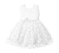 Generisch La libreria dei desideri Farfalla Ricamo Tulle, Fiocco, abito da sera, abito da sposa per bambini abbigliamento moda a quadri ragazza, bianco, 3-6 mesi