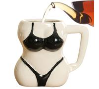 Generisch Latte Art Mug - Novelty Desk Accessory, Hot Drinkware Item, Hand Wash Safe | Artistic Bust Shape Vessel, Morning Break Present for Family Breakfast Sessions Living Room Gatherings