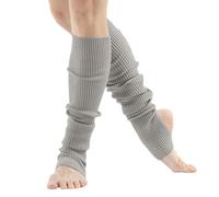 Generisch Leg Warmers For Women Dance & Yoga | Open Toe & Heel Dance Socks | Eighty's 80s Ribbed Party Socks | Warm Sports Socks Calze color pelle, argento, Taglia unica