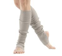 Generisch Leg Warmers For Women Dance & Yoga | Open Toe & Heel Dance Socks | Eighty's 80s Ribbed Party Socks | Warm Sports Socks Calze color pelle, grigio., Taglia unica