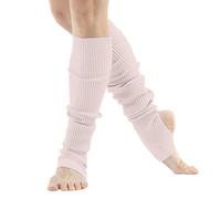Generisch Leg Warmers For Women Dance & Yoga | Open Toe & Heel Dance Socks | Eighty's 80s Ribbed Party Socks | Warm Sports Socks Calze color pelle, Rosa chiaro., Taglia unica