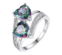 Generisch Lega d'amore intarsiato anello femminile popolare gemma anello squisito di stile semplice e di moda gioielli a righe blu signore, 9, Metallo, Nessuna pietra preziosa