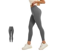 Generisch Leggings a vita alta da donna - No Front Seam Tummy Control Yoga Pants for Training Running High Elasticity, Ocean Gray, XXL