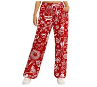 Generisch Leggings da donna a vita alta, design natalizio per comode attività ricreative, lezioni di yoga rilassate con pratiche tasche laterali, Rosso anguria., XXL