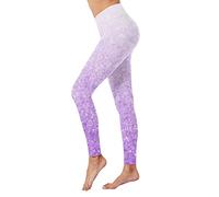 Generisch Leggings da donna a vita alta, per controllo della pancia, per yoga, per il tempo libero, lo sport, la palestra, Lilla, S