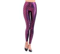 Generisch Leggings da donna alla moda con squame di pesce lucida, in pelle di serpente, elasticizzati, eleganti, comodi, per lo sport e la vita quotidiana