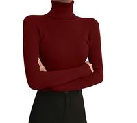 Generisch Leggings da donna con collo alto Maniche lunghe Inverno 2022 Maglione stretto con un maglione nero stretto sotto il, RD1, Taglia unica