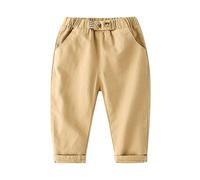 Generisch Leggings in tinta unita con vita media e vita elastica per e pantaloni da lavoro, abbigliamento casual, leggings caldi per ragazze 140, cachi, 5-6 Jahre