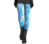 Generisch Leggings invernali da donna, grandi dimensioni, caldi, leggings, invernali, colorati, con motivo opaco, collant natalizi, leggings termici sportivi, blu cielo, 5XL