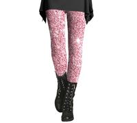 Generisch Leggings invernali da donna, grandi dimensioni, caldi, leggings, invernali, colorati, con motivo opaco, collant natalizi, leggings termici sportivi, Colore: rosa., 5XL