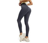 Generisch Leggings - Maglia senza cuciture, alta elasticità, controllo, pantaloni da yoga, da donna, palestra, allenamento, corsa, allenamento, palestra, yoga, grigio scuro., XL