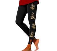 Generisch Leggings natalizi da donna sportivi yoga con albero di Natale stampa a vita alta leggings natalizi leggings sportivi stretch push up leggins Shape leggings escursionismo pantaloni fitness, O
