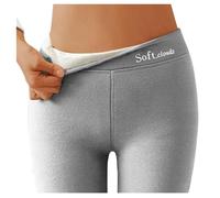 Generisch Leggings termici da donna, foderati, caldi, corti, imbottiti, in pile, XXL, invernali, palestra, in cotone