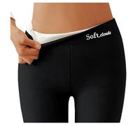 Generisch Leggings termici da donna, foderati, caldi, corti, imbottiti, in pile, XXL, invernali, palestra, in cotone