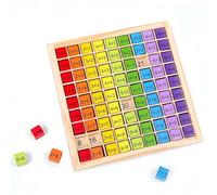 Generisch Legno 1x1 tavola di apprendimento in legno Montessori matematica per studenti elementari, 1x1 99 moltiplicazione tavola matematica aritmetica strumento didattico matematica giocattolo