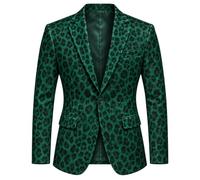 Generisch Leopard - Giacca da uomo slim fit con un bottone, blazer per | La stampa leopardata combina un look selvaggio con un risvolto classico