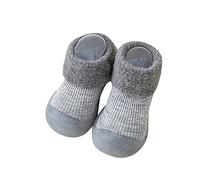 Generisch Leopardo Ragazze Calzini Scarpe Bambino WarmThe Floor Calzini Antiscivolo Prewalker Scarpe Bambino Ragazzi Scarpe, grigio., 22.5 EU
