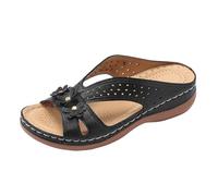 Generisch Leopardo Scarpe Donna Traforato Pantofole Outdoor Spiaggia Pantofole Camp Scarpe Donna, Nero , 39 EU