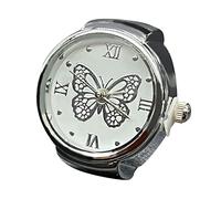 Generisch L'esercito degli anelli per dire il tempo, anello per orologio, anello rotondo grosso, anello regolabile in argento, gioielli alla moda di calendula secchi, Taglia unica, Metallo, Non pietra